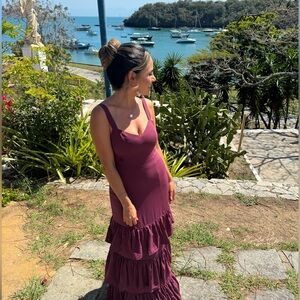 Burgundy Spring Maxi dress